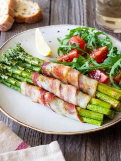 Bacon-Wrapped Brussels Sprouts with Dijon Glaze