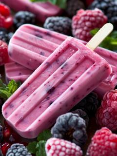 Super Creamy Vanilla Berry Keto Popsicles