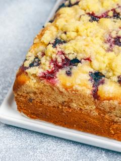 Low-Carb Raspberry Glazed Lemon Loaf